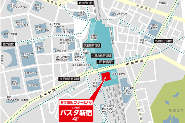地図：バスタ新宿
