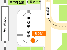 地図：JR松山駅前