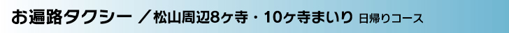 お遍路タクシー／松山周辺8ヶ寺・10ヶ寺まいり 日帰りコース
