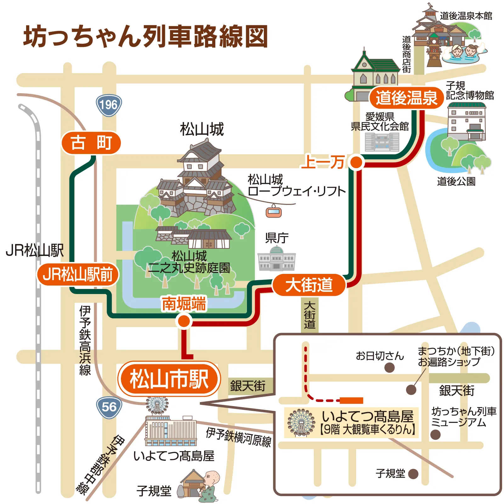 坊っちゃん列車路線図