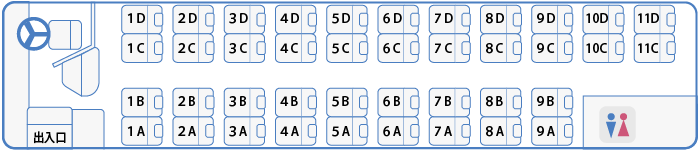 座席配置図 4列シート
