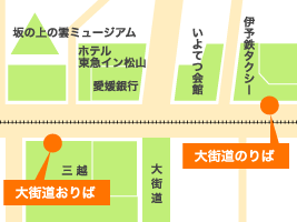 地図：大街道（余戸南インター経由なし）