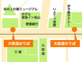 地図：大街道（余戸南インター経由）