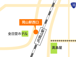 地図：JR岡山駅西口