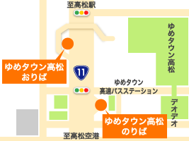 地図：ゆめタウン高松