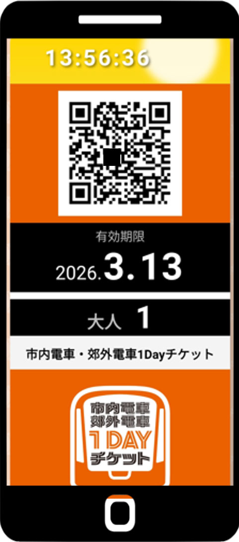 市内電車・郊外電車1Dayチケット