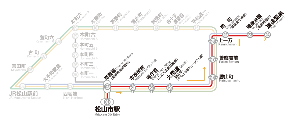 ③番松山市駅線 道後温泉駅行き