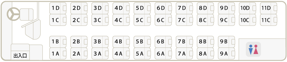 座席配置図 4列シート
