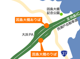 地図：因島大橋