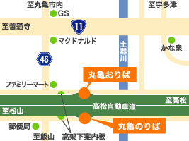 地図：高速丸亀