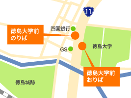 地図：徳島大学前